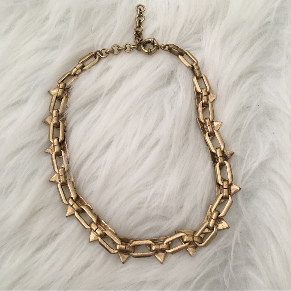 Gold Embellished Geometric Statement Necklace - image 5